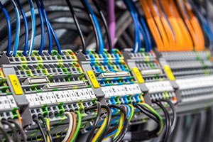 A fusebox with wires